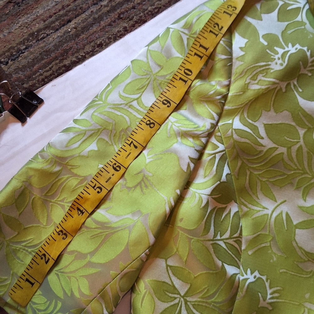 Nipon Boutique Lime Green Jacquard Dress Jacket Set Formal 4 - Picture 12 of 14
